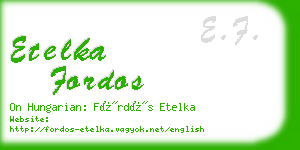 etelka fordos business card
